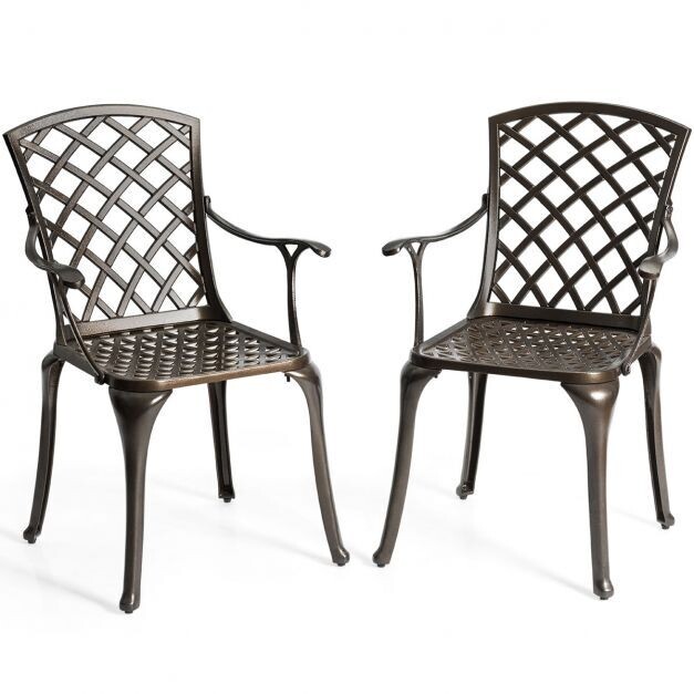 2er Set Gartenstühle, Balkon-Set 52 x 49 x 94 cm Bronze