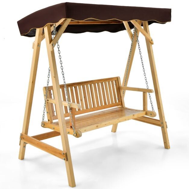 Hollywoodschaukel, Schaukelbank aus Tannenholz 2-Personen-Schaukel
