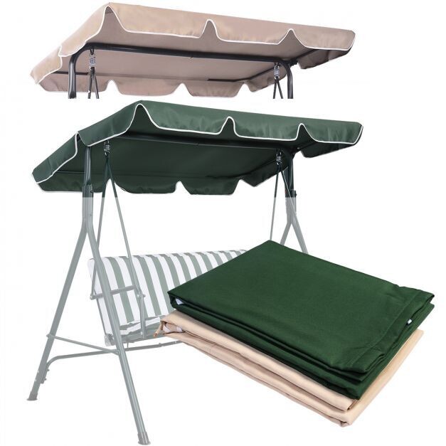 Sonnendach Ersatzdach Dachbezug für Hollywoodschaukel Beige/Grün 196 x 109.5 cm grün
