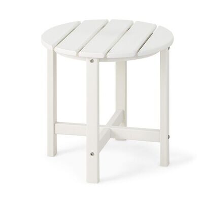 Beistelltisch Kleiner Gartentisch aus UV-beständigem Kunststoff Weiss