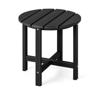 Beistelltisch Kleiner Gartentisch aus UV-beständigem Kunststoff schwarz