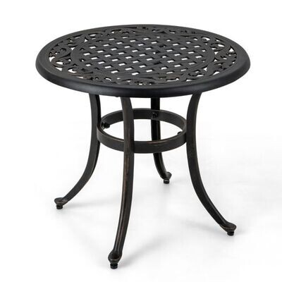 Ø 60 cm Terrassentisch aus Aluminiumguss Runder Kaffeetisch