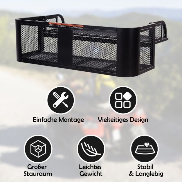 Frachtkorb für ATV/UTV Universeller Heckträger mit Mesh-Design Heckablagekorb 104 x 67 x 31,5 cm