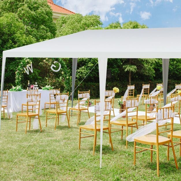 3 m x 6 m Partyzelt, Festzelt, Pavillon Wasserdichtes Strandzelt mit Seilen Weiss