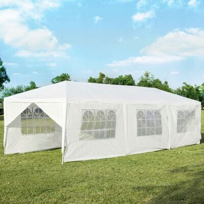 Gartenpavillon 3x9m Festzelt Gartenzelt UV-Schutz Zelt weiss