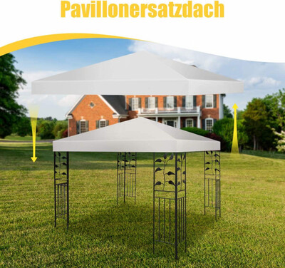 3 x 3 m Pavilliondach Ersatzdach Pavillonplane beige