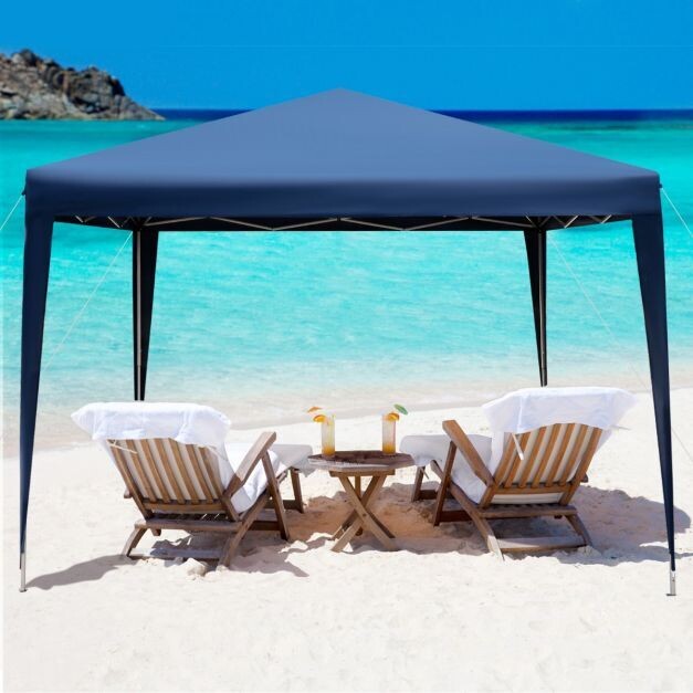 3 x 3 m Pop-Up Pavillon Strandzelt Blau
