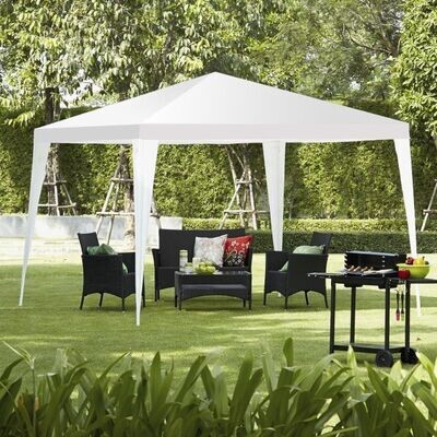 3 x 3 m Pavillon Partyzelt Gartenzelt mit Heringen & Windseilen Weiss