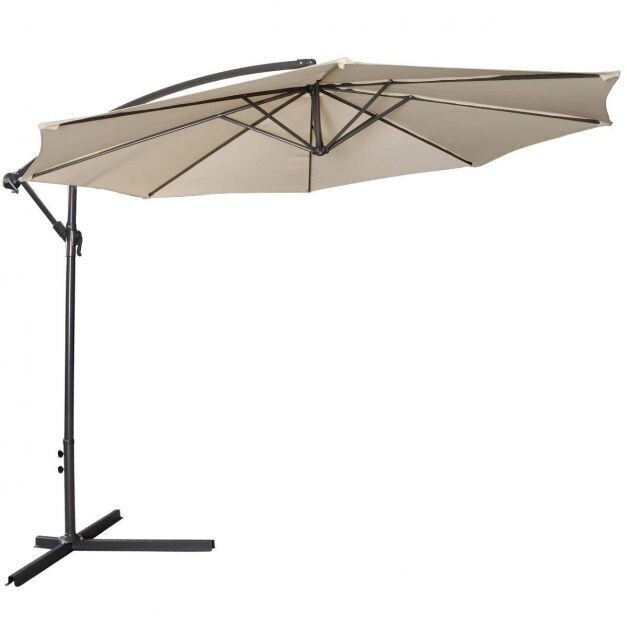 Ampelschirm Gartenschirm 3m Sonnenschirm UV Schutz beige