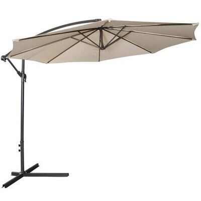 Ampelschirm Gartenschirm 3m Sonnenschirm UV Schutz beige