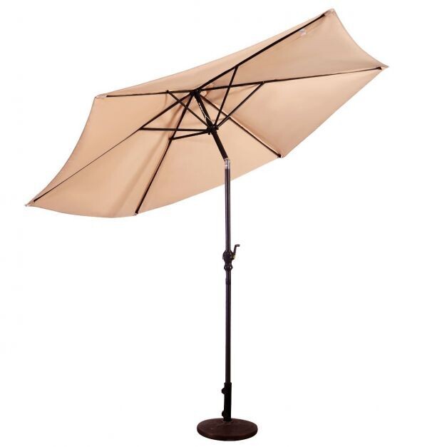 Garten Sonnenschirm Ampelschirm mit Kurbel 2,7 m beige