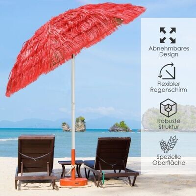 Strandschirm 200 cm Hawaiischirm Sonnenschirm rot