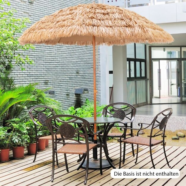 Sonnenschirm Hawaiischirm 243 cm Strohschirm Natur