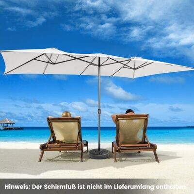 Doppelsonnenschirm 426 x 265 cm Rechteckiger Sonnenschirm UV Schutz Beige