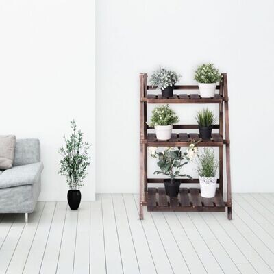 3-stöckiger Pflanzenständer Klappbarer Blumenständer Pflanzenregal 60 x 33 x 93 cm Braun