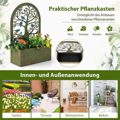 Set aus 2 dekorativen Hochbeeten für den Garten Wand-Pflanzkästen 40 x 17 x 60 cm Rost