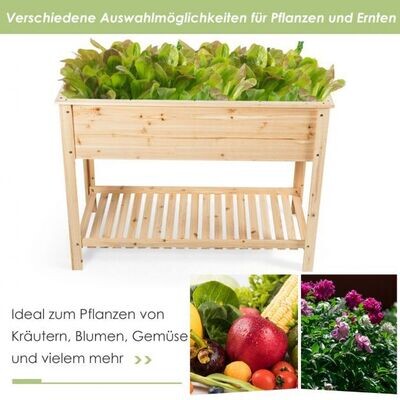 Hochbeet mit Aufbewahrungsregal für Anbau von Pflanzen 92 x 41x 81 cm