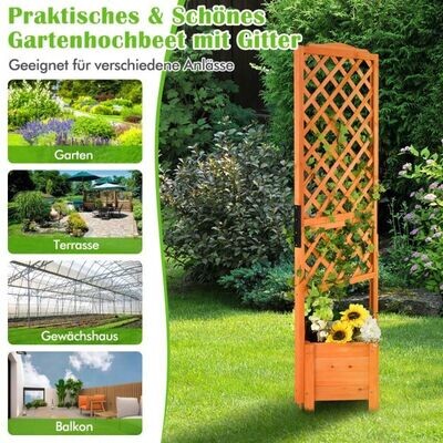 Pflanzkasten 180 cm Hohes Gartenbeet mit Spalier Orange