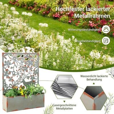 Dekorative erhöhte Gartenbeet-Set mit 2 Stück Metallhochbeete 60 x 17 x 80 cm Rost