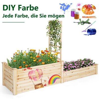 Hochbeet aus Tannenholz mit Rankgitter Blumenkasten mit Spalier Gartenspalier mit Rankkasten