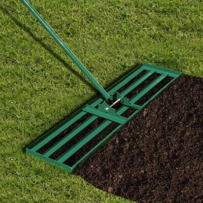 Rasen Nivellierrechen mit Ergonomischem Griff für den Boden 91 x 25 cm Grün