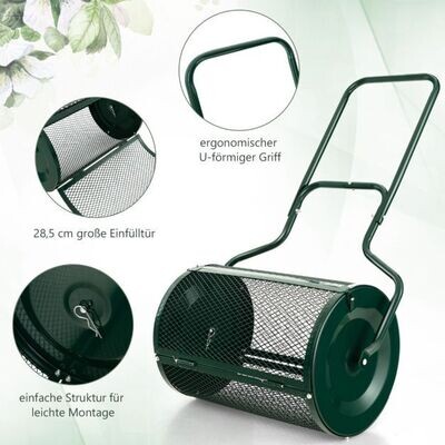 68 cm Breiter Kompoststreuer, Düngerstreuer mit U-förmigem Griff Grün