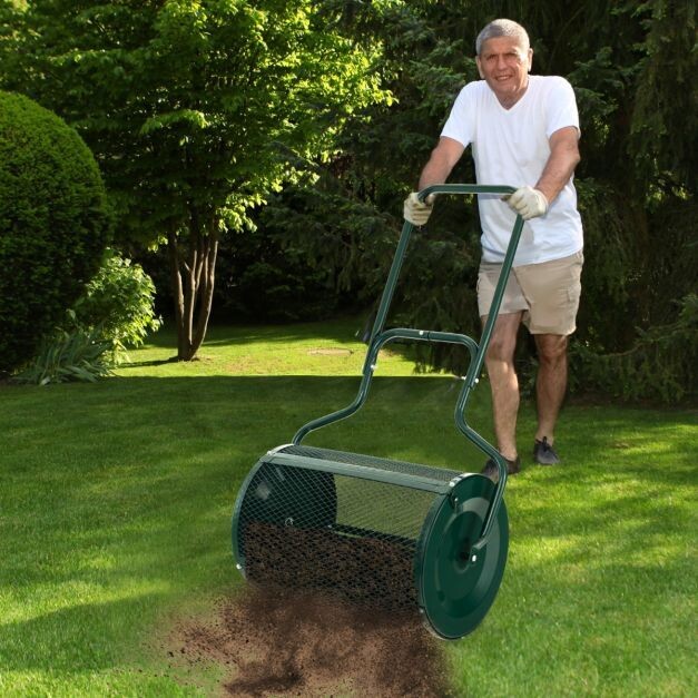 68 cm Breiter Kompoststreuer, Düngerstreuer mit U-förmigem Griff Grün