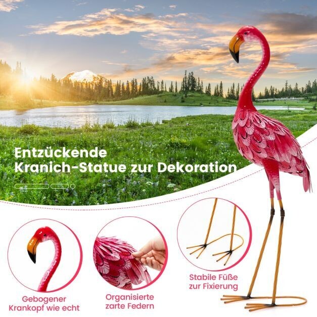 Flamingo-Dekoration 2-Teiliges Gartenstatuen-Set