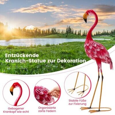 Flamingo-Dekoration 2-Teiliges Gartenstatuen-Set