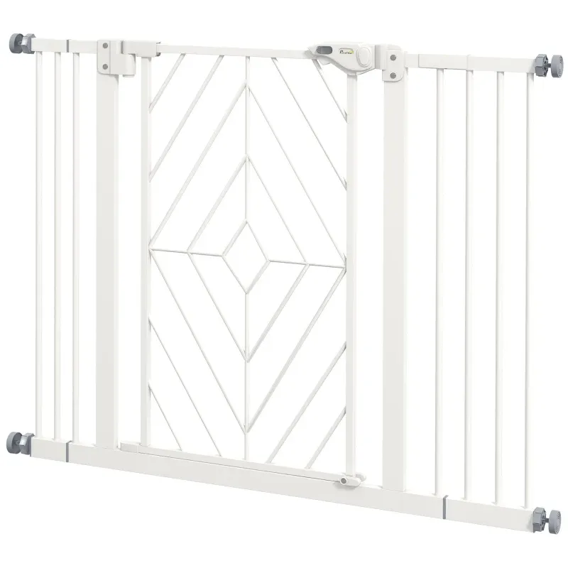 Türschutzgitter Treppenschutzgitter Absperrgitter Hundegitter, 100 cm x 4 cm x 76 cm, Weiss