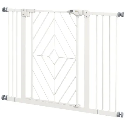 Türschutzgitter Treppenschutzgitter Absperrgitter Hundegitter, 100 cm x 4 cm x 76 cm, Weiss
