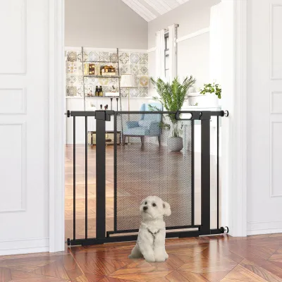 Treppenschutzgitter Haustiergitter Hundeschutzgitter, verstellbar von 75 cm - 103 cm, Schwarz