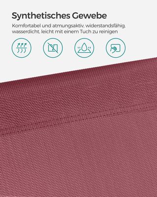 Klappbare Sonnenliege mit Sonnenschutz rot