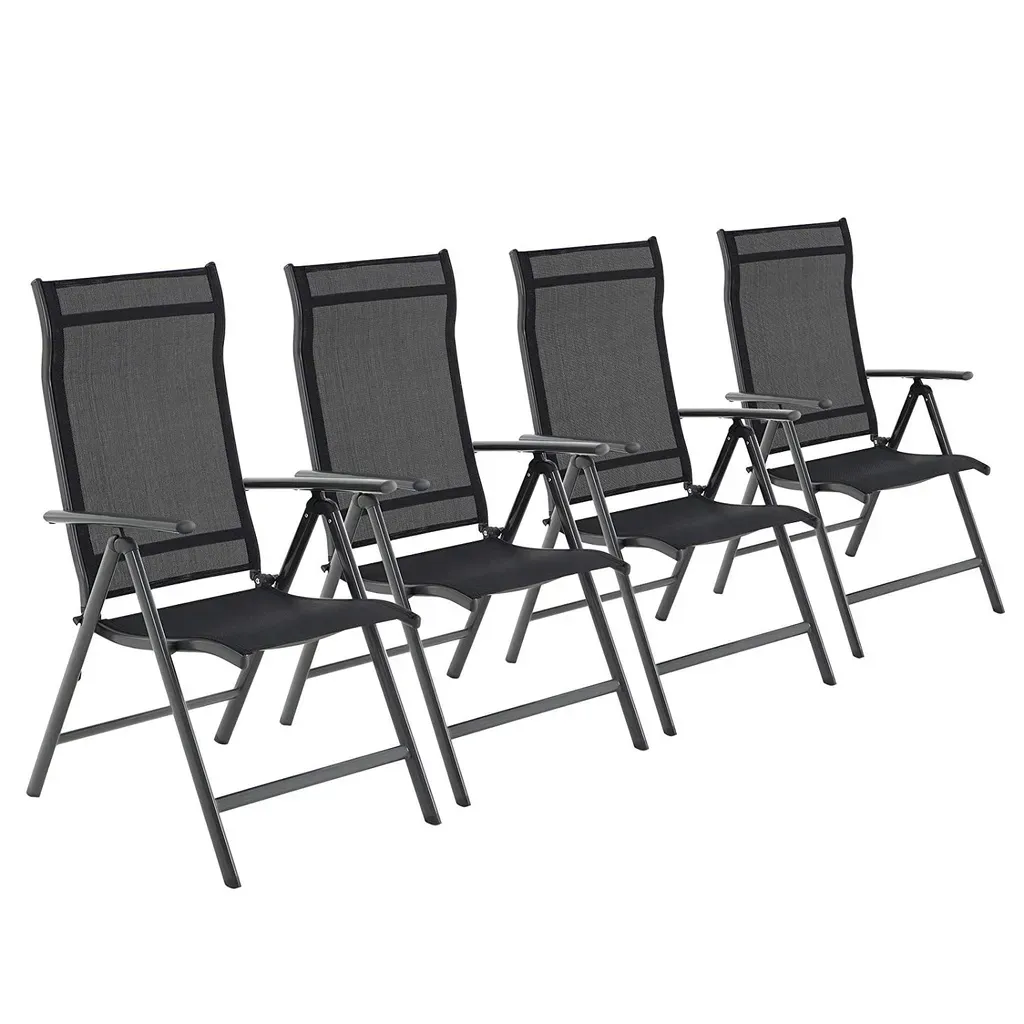 Gartenstühle 4er Set schwarz