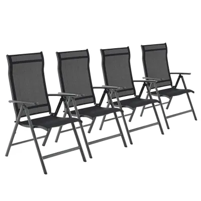Gartenstühle 4er Set schwarz