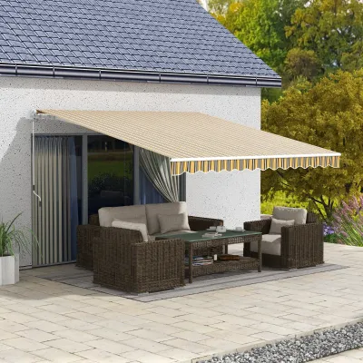 Markise Sonnenschutz Sonnenstore, 3, 5 m x 2,5 m, Gelb + Grau