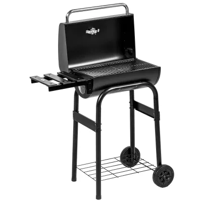 Holzkohlegrill Smoker BBQ-Grill, 1 Ablage,inkl. Thermometer, 83 x 46.5 x 115 cm, Schwarz