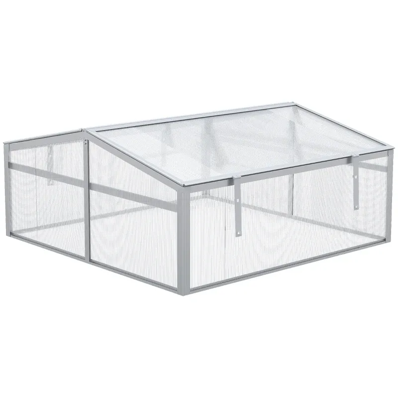 kleines Gewächshaus, Frühbeet, Dachfenster, transparentes Gehäuse, Aluminiumrahmen, 100x100x48cm