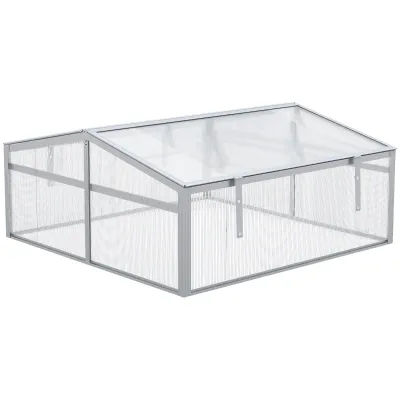 kleines Gewächshaus, Frühbeet, Dachfenster, transparentes Gehäuse, Aluminiumrahmen, 100x100x48cm