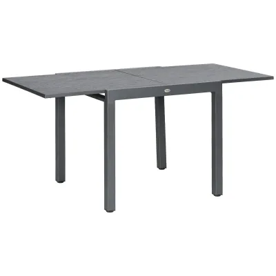 Terrassentisch, ausziehbar, 4 bis 6 Personen, Aluminium/Stahl, 80/160 x 80cm, Dunkelgrau