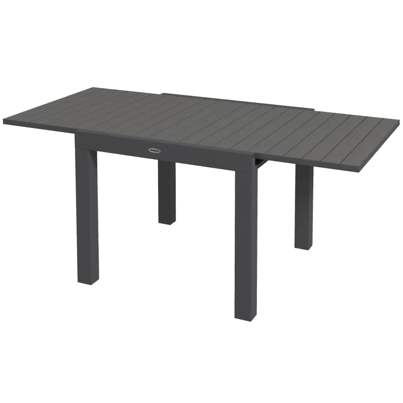 Gartentisch Outdoor-Tisch, ausziehbar, wetterbeständig, 162 x 80 x 75 cm, Grau