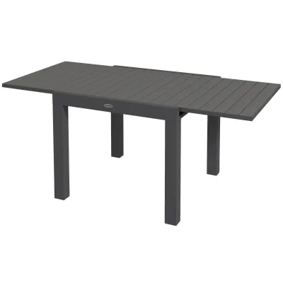 Gartentisch Outdoor-Tisch, ausziehbar, wetterbeständig, 162 x 80 x 75 cm, Grau