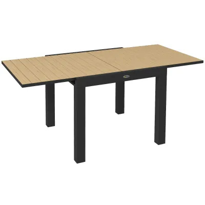 Gartentisch Outdoor-Tisch, ausziehbar, wetterbeständig, 162 x 80 x 75 cm, Gelb