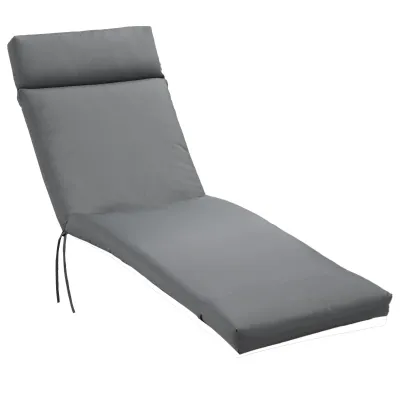 Liegenauflage Liegenpolster Sonnenliege Auflage Gartenliege Polsterauflage Bezug Polyester Dunkelgrau 196 x 55 x 8 cm