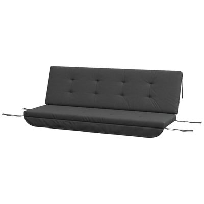 Auflagen-Set für Hollywoodschaukel 170 cm Stuhlkissen Schaukelauflage Sitzkissen Gartenschaukel Gartenpolster Rückenkissen Seitenkissen grau