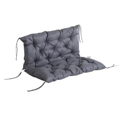 Bankauflage Sitzkissen Rückenkissen Polster Auflage für Sitzbank Gartenbank Gartenmöbel Hollywoodschaukeln 100 x 98 x 8 cm Baumwolle Dunkelgrau