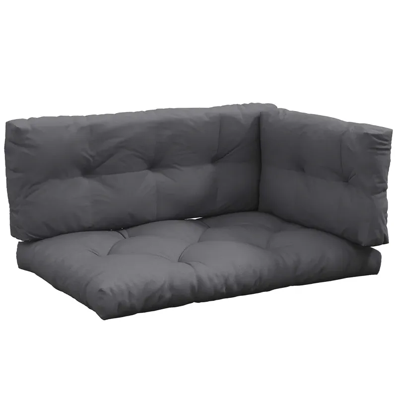 Polsterauflage Gartenmöbelsitzkissen Sitzauflage, wetterbeständig, Knopfheftung, 120 cm x 80 cm x 12 cm, Grau