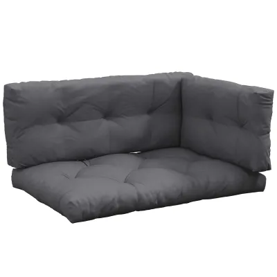 Polsterauflage Gartenmöbelsitzkissen Sitzauflage, wetterbeständig, Knopfheftung, 120 cm x 80 cm x 12 cm, Grau
