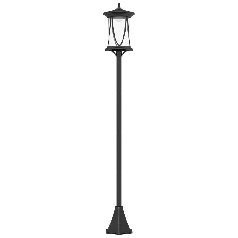 Solar-Aussenleuchte, LED, Automatikbetrieb, wetterfest, 6h Leuchtdauer, 17B x 17T x 127Hcm, Schwarz