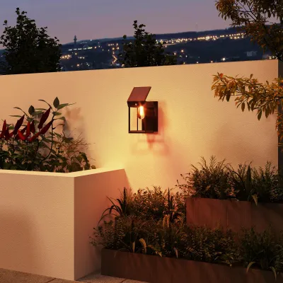 Garten-Solarlicht Aussenleuchte Solarlampe, wetterbeständig, Bewegungssensor, 14 cm x 24 cm x 24 cm, Schwarz